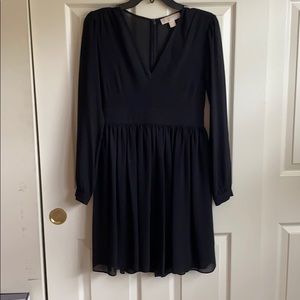 Michael Kors black chiffon LS dress size 0
